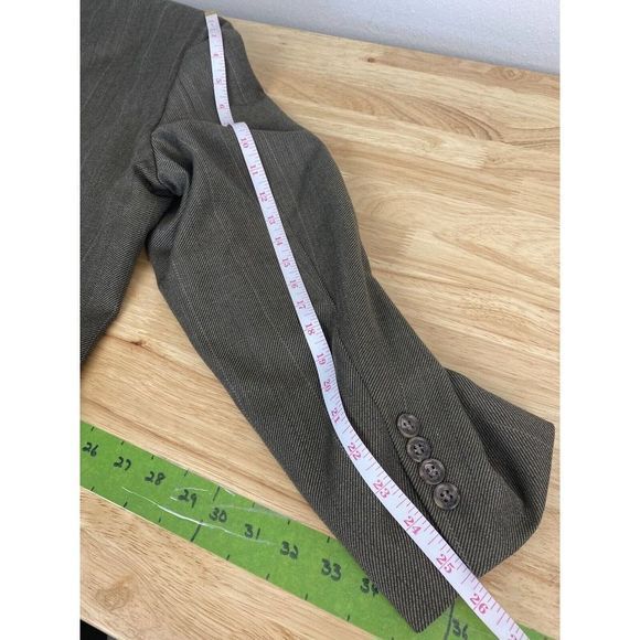 Jos A Bank 44 R 100% Wool Blazer Sport Coat Jacket Herringbone Stripe Brown 2 Bu - Picture 10 of 12